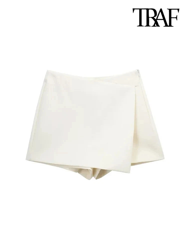 Shorts Skirts High Waist Side Zipper