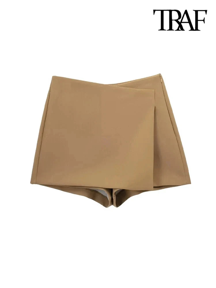 Shorts Skirts High Waist Side Zipper