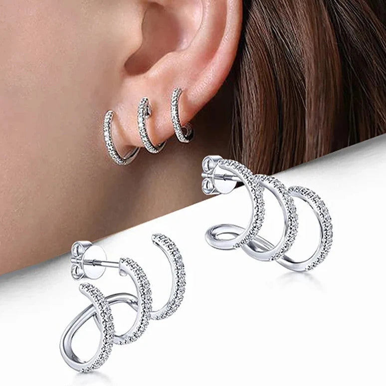 Creative Simple Lines 925 Silver Needle Stud Earrings for Women Men Vintage Unusual Irregular Metal Earrings for Women Jewelry