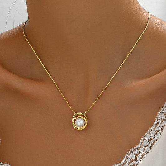 Sweet Women's Necklace Niche String Pearl