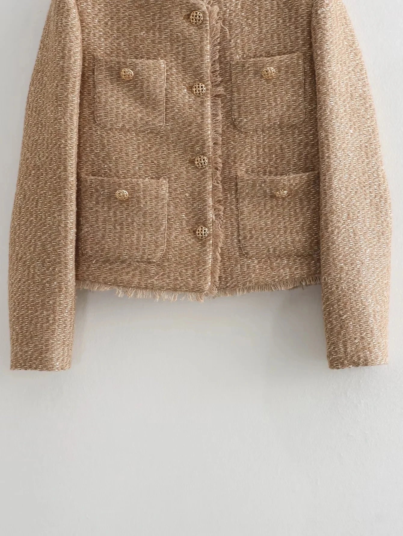 Women's Jacket Coat Tweed Cropped Jacket