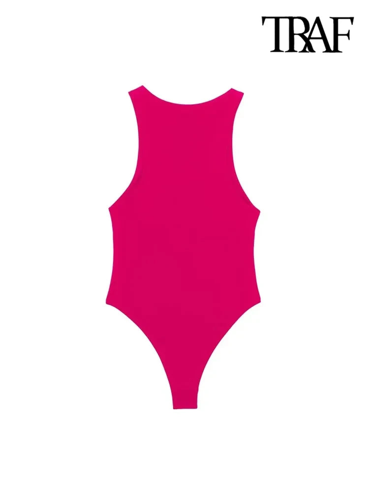 Halter Neck Skinny Bodysuit