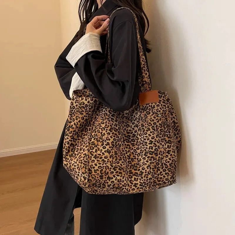 Large Capacity Leopard Bags