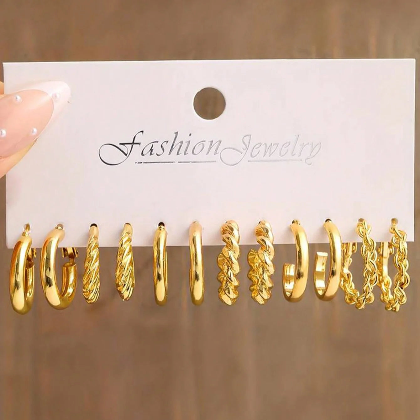 48-12 Pieces Faux Pearl Multi-Layered Wide Twist Earrings Set Party Date Gift Suitable For Daily Wear