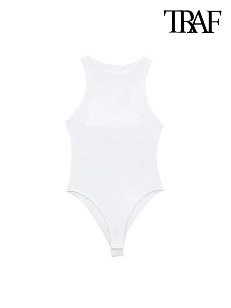 Halter Neck Skinny Bodysuit