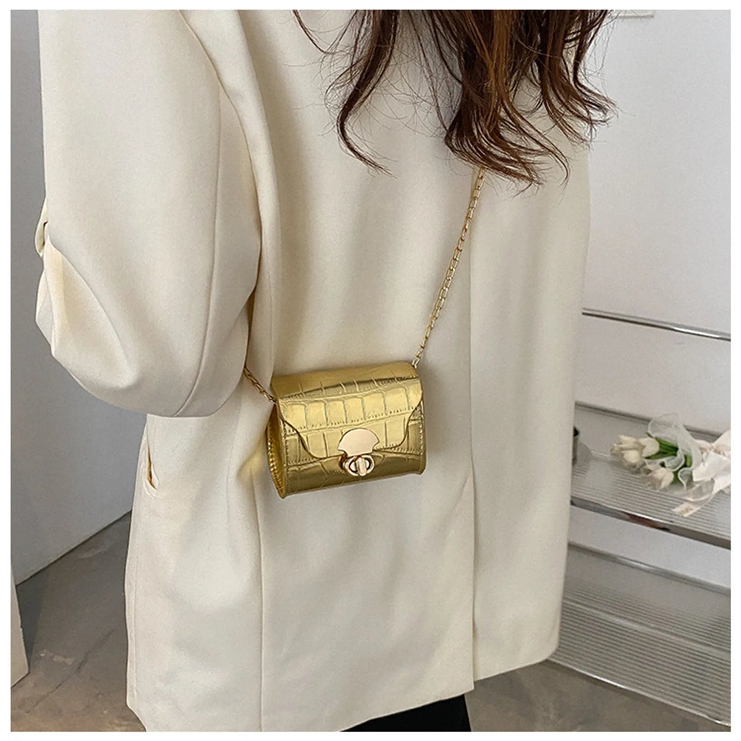 Bright Surface Shoulder Bag
