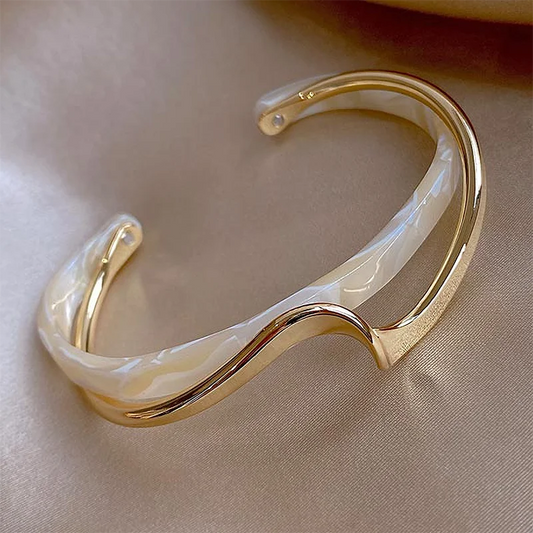 White Shellfish Bracelets Board Bend Metal Bangles