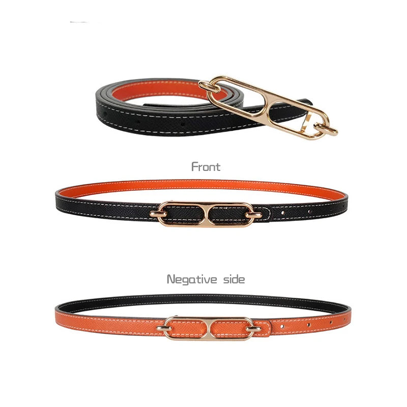 Double-sided use leather belt