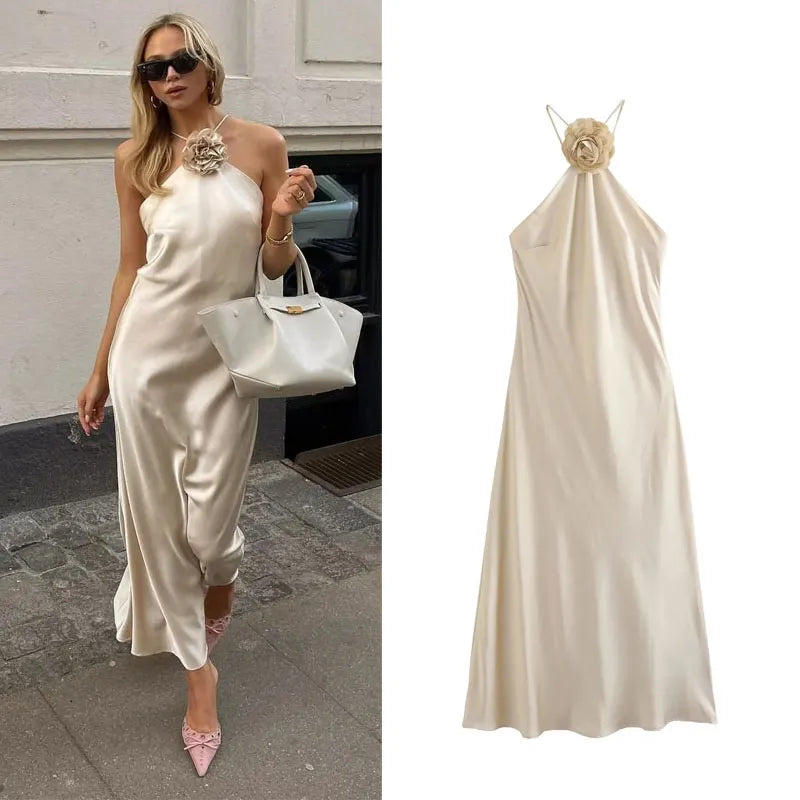 Halter Dress Woman Off Shoulder