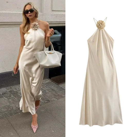 Halter Dress Woman Off Shoulder