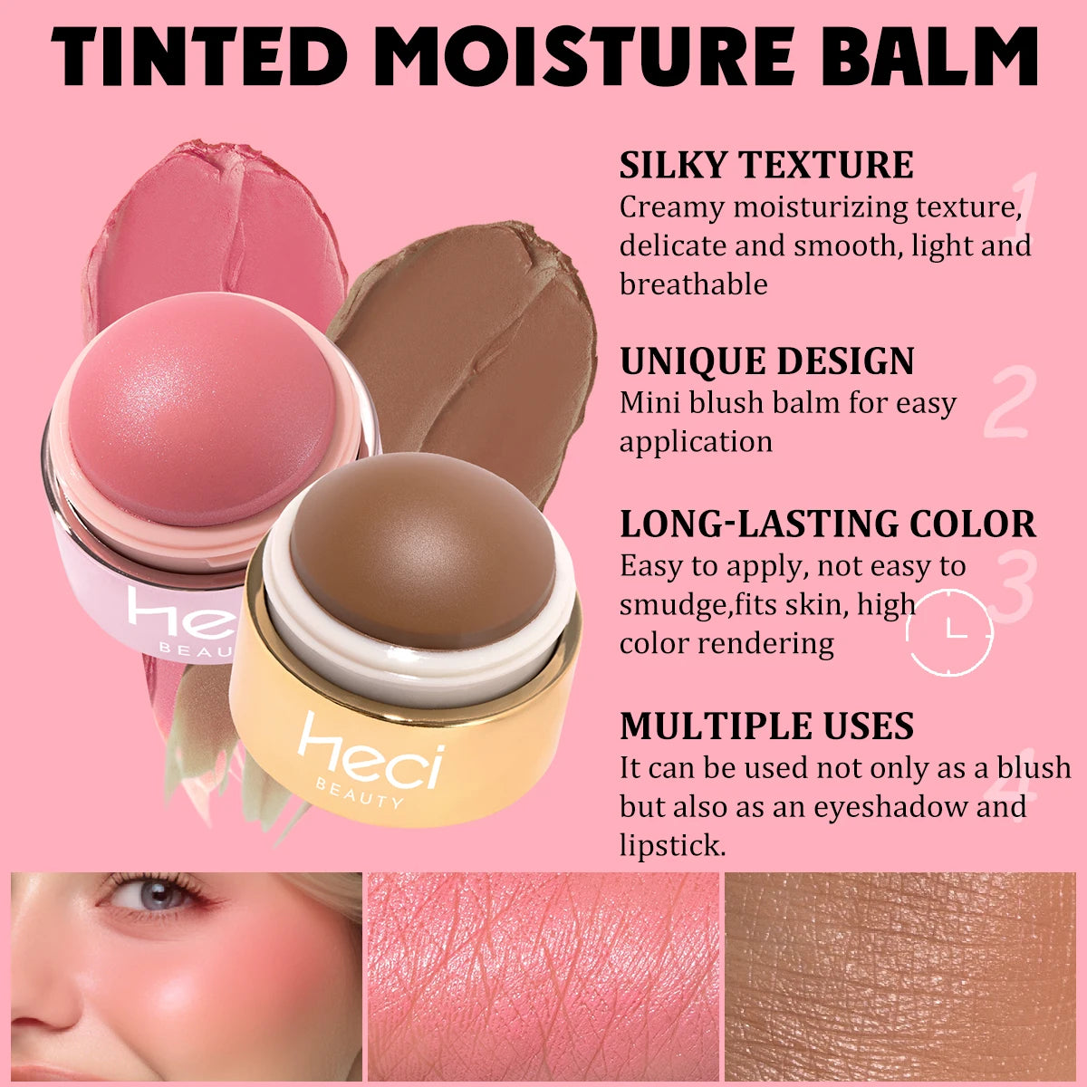 2pcs/Set Bronzer+Blush Balm Cute Makeup Kit