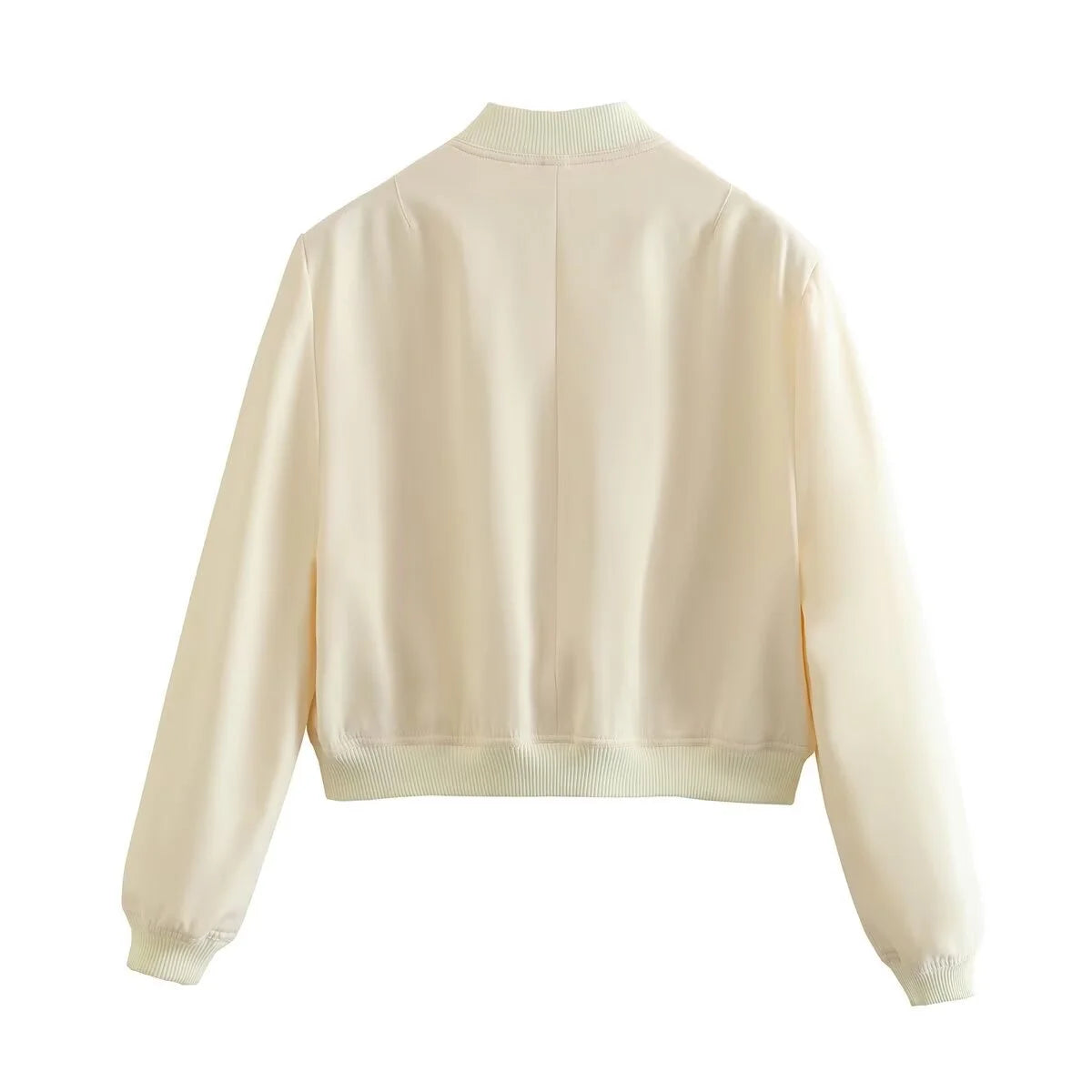Bomber Jacket Coat White Autumn Winter