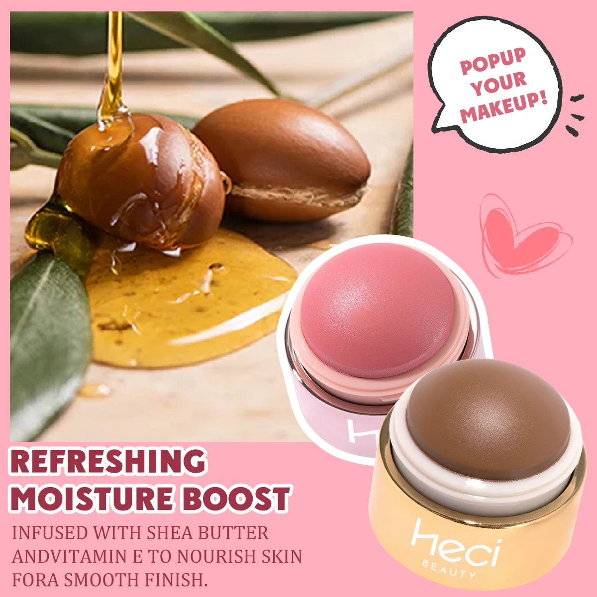 2pcs/Set Bronzer+Blush Balm Cute Makeup Kit