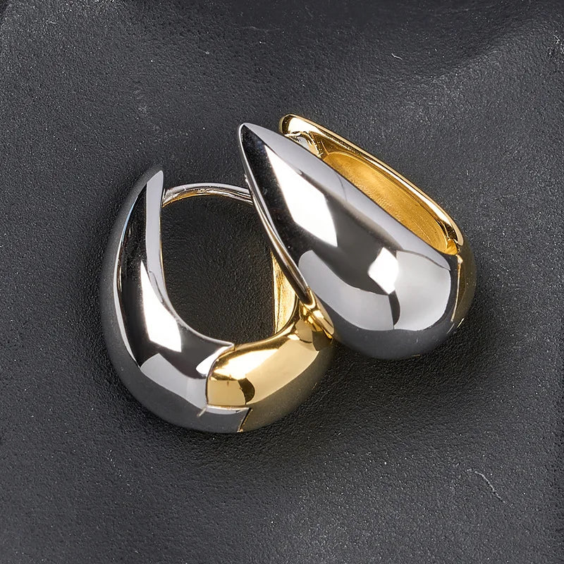 Sterling Silver Geometry Splicing Earring for Women Girl Circle  Asymmetric