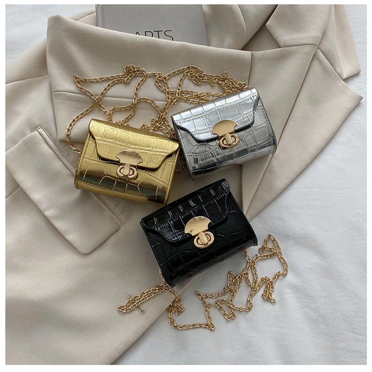 Bright Surface Shoulder Bag