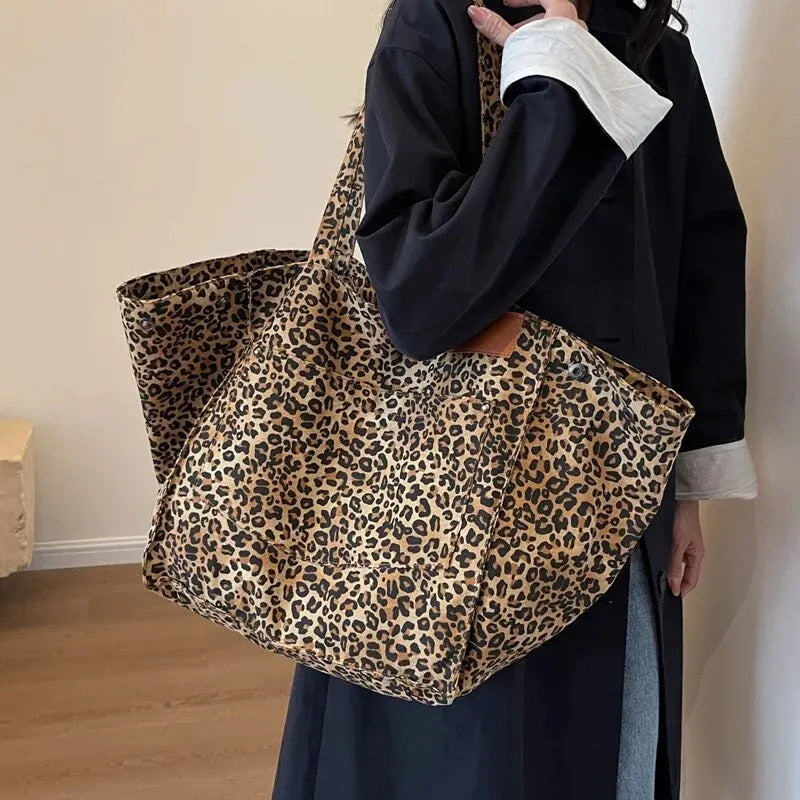 Large Capacity Leopard Bags