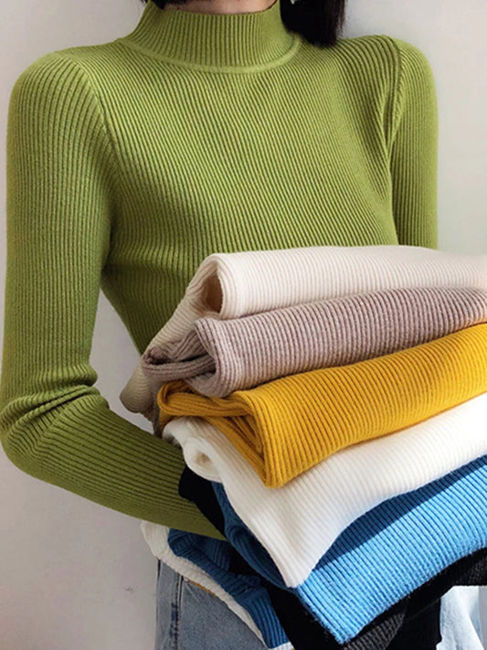 Autumn Winter Mock Neck Sweater