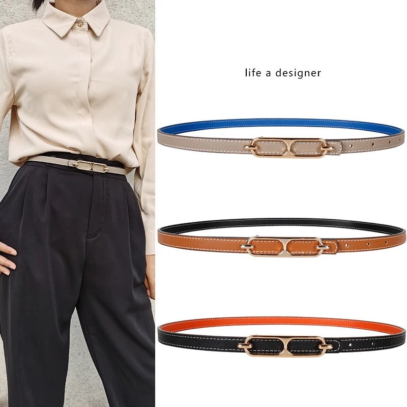 Double-sided use leather belt