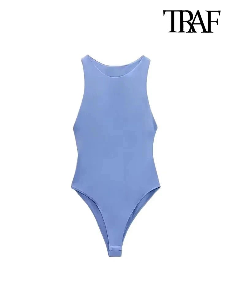 Halter Neck Skinny Bodysuit