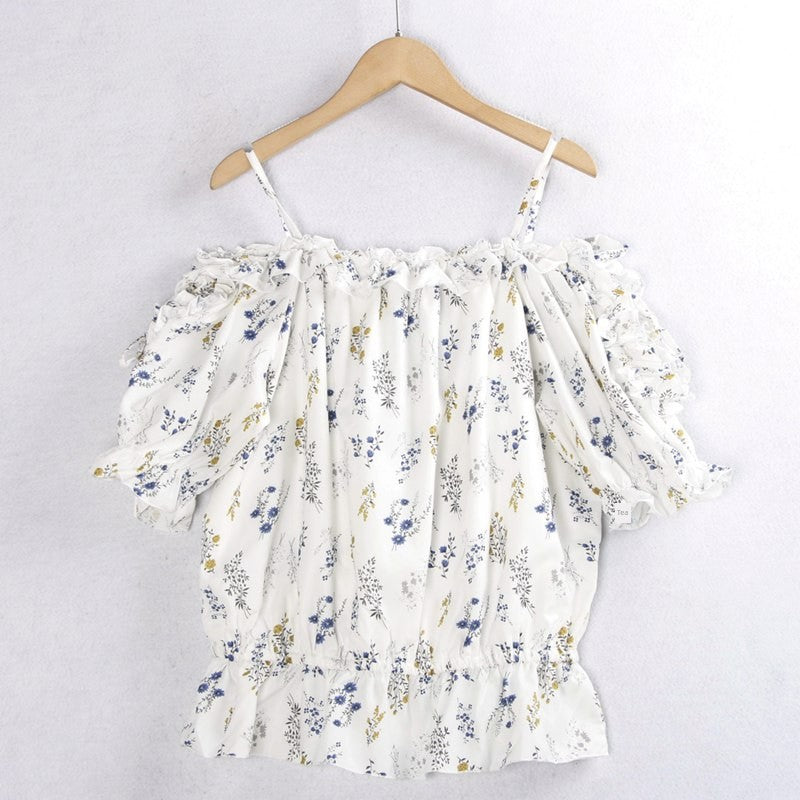 Daily Order Elastic Tree Fungus-like Lacework Fashion Lace-up Small Shirt