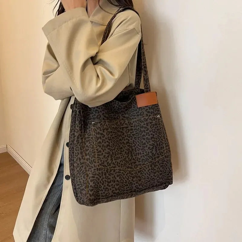 Large Capacity Leopard Bags