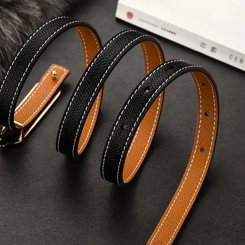 Double-sided use leather belt