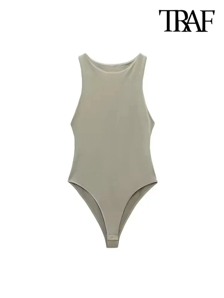 Halter Neck Skinny Bodysuit