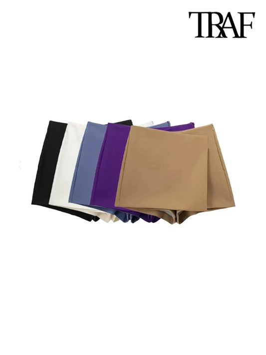 Shorts Skirts  High Waist Side Zipper
